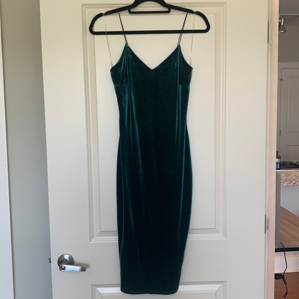 Green velvet Windsor dress